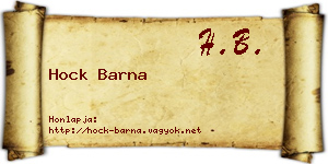 Hock Barna névjegykártya